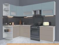 Кухня Интерлиния Мила Матте 1.5x2.7 Б левая (океан/луна/травертин серый) картинка