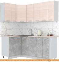 Кухня Интерлиния Мила Лайт 1.2x2.0 (вудлайн кремовый-бетон-бискайская сосна) картинка