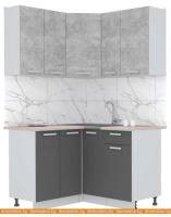 Кухня Интерлиния Мила Лайт 1.2x1.3 (бетон-антрацит-травертин) картинка