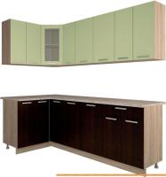 Кухня Интерлиния Мила 12x23 (салатовый/дуб венге) картинка