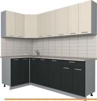Кухня Интерлиния Мила Лайт 1.2x2.3 (вудлайн кремовый/антрацит) картинка