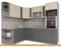 Кухня Интерлиния Мила Gloss 1.88x2.4 левая (ваниль-асфальт) картинка