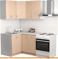 Кухня S-Company Клео лайт 1.2x1.3 левая (дуб молочный/дуб молочный) картинка