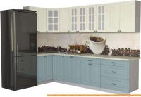 Кухня Интерлиния Мила Деко 1.2x3.0 (слоновая кость/океан/опал светлый) картинка