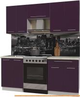 Кухня Интерлиния Мила Пластик 1.9 А (слива глянец/опал светлый) картинка