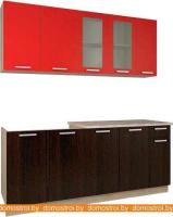 Кухня Интерлиния Мила 19 (красный-дуб венге) картинка