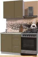 Кухня Интерлиния Мила Пластик 0.9 А (капучино глянец/опал светлый) картинка