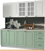 Кухня Интерлиния Мила Деко 2.0 А (мята/белый/опал светлый) картинка