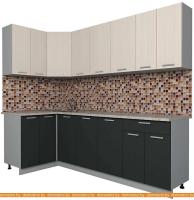 Кухня Интерлиния Мила Лайт 1.2x2.4 (вудлайн кремовый-антрацит-бискайская сосна) картинка