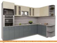 Кухня Интерлиния Мила Gloss 1.68x3.0 правая (ваниль-асфальт) картинка