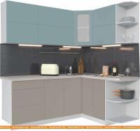 Кухня Интерлиния Мила Матте 1.5x2.0 А правая (океан-луна-травертин серый) картинка