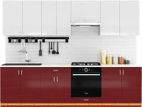 Кухня Сивирин-Компани Клео глосс 2.8 (бургундский глянец\белый глянец) картинка
