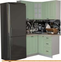 Кухня Интерлиния Мила Деко 1.2x1.3 (мята/травертин серый) картинка