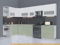 Кухня Интерлиния Мила Матте 1.5x3.3 Б левая (белый/мята/опал светлый) картинка