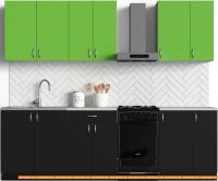 Кухня S-Company Клео колор 2.1 (черный/зеленый) картинка