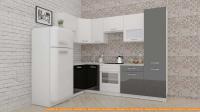 Кухня ВерсоМебель ЭкоЛайт-5 1.2x2.6 правая (белый/черный) картинка