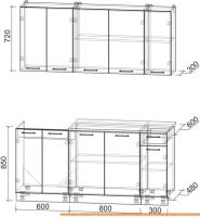 Кухня Интерлиния Мила Лайт 1.7-60 (салатовый/дуб венге) картинка