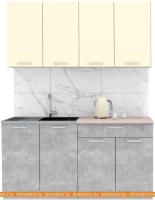 Кухня Интерлиния Мила Лайт 1.6 (ваниль-бетон-травертин) картинка