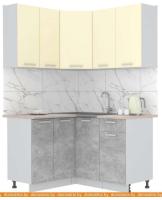 Кухня Интерлиния Мила Лайт 1.2x1.4 (ваниль-бетон-травертин) картинка