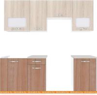 Кухня ВерсоМебель Эко-5 2.0 (ясень шимо светлый/ясень шимо темный) картинка