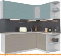 Кухня Интерлиния Мила Матте 1.5x2.1 А правая (океан-луна-травертин серый) картинка