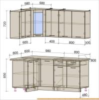Кухня Интерлиния Мила 12x18 (антрацит/вудлайн кремовый) картинка