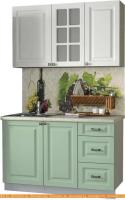 Кухня Интерлиния Мила Деко 1.3 Б (мята/белый/опал светлый) картинка