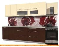 Кухня Интерлиния Мила Пластик 2.6 В (шоколад глянец-ваниль глянец-опал светлый) картинка