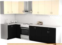 Кухня S-Company Клео лайт 1.2x2.6 левая (черный/песочный) картинка
