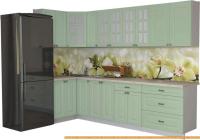 Кухня Интерлиния Мила Деко 1.2x2.9 (мята/травертин серый) картинка