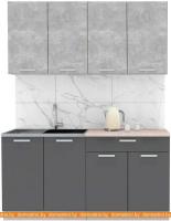 Кухня Интерлиния Мила Лайт 1.6 (бетон-антрацит-травертин) картинка