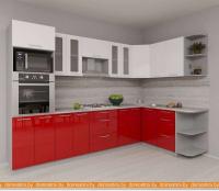 Кухня Интерлиния Мила Gloss 1.68x3.0 правая (белый-красный) картинка
