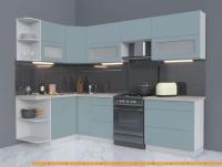 Кухня Интерлиния Мила Матте 1.5x2.8 Б левая (океан/океан/травертин серый) картинка