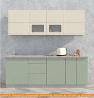 Кухня Интерлиния Мила Матте 2.2 А (слоновая кость/мята/травертин серый) картинка