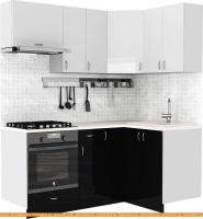 Кухня S-Company Клео глосc 1.2x1.8 правая (черный глянец/белый глянец) картинка