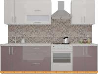 Кухня ВерсоМебель ВерсоЛайн 4-2.1 (белый 001/глициния 029) картинка