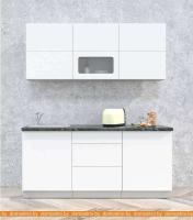 Кухня Интерлиния Мила Матте 1.8 А (белый/белый/опал светлый) картинка