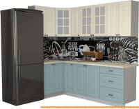 Кухня Интерлиния Мила Деко 1.2x2.3 (слоновая кость/океан/опал светлый) картинка