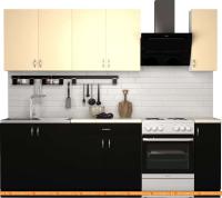 Кухня S-Company Клео лайт 1.9 (черный/песочный) картинка