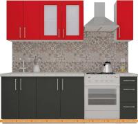 Кухня ВерсоМебель ВерсоЛайн 5-1.7 (красный чили/антрацит) картинка