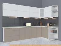 Кухня Интерлиния Мила Матте 1.5x3.0 А правая (белый/луна/опал светлый) картинка