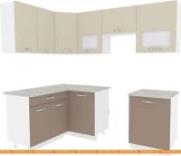 Кухня ВерсоМебель Эко-6 1.4х2.7 правая (латте/бежевый) картинка