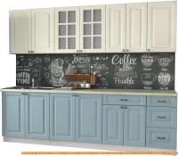 Кухня Интерлиния Мила Деко 2.6 Б (слоновая кость/океан/опал светлый) картинка