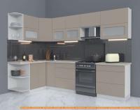 Кухня Интерлиния Мила Матте 1.5x2.9 Б левая (луна/луна/травертин серый) картинка