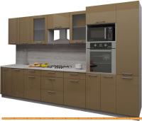 Кухня Интерлиния Мила Gloss 3.4 (капучино-капучино) картинка