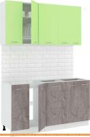 Кухня Кортекс-мебель Корнелия Лира 1.5 без столешницы (зеленый/оникс) картинка