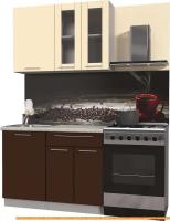 Кухня Интерлиния Мила Пластик 1.1 Б (шоколад глянец/ваниль глянец/опал светлый) картинка