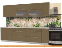 Кухня Интерлиния Мила Пластик 2.8 В (капучино глянец-опал светлый) картинка