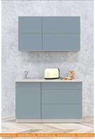 Кухня Интерлиния Мила Матте 1.4 А (океан/океан/травертин серый) картинка