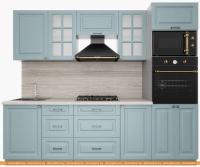 Кухня Интерлиния Мила Деко 2.5 (океан-океан-травертин серый) картинка